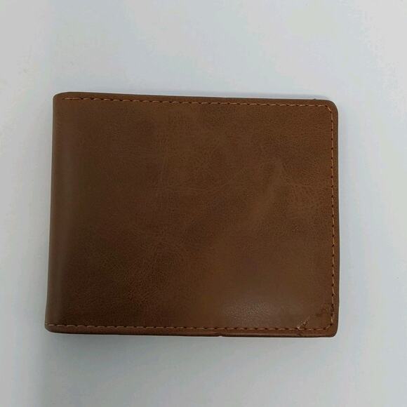 Unbranded Other - Men’s Brown Leather Bifold Wallet ID Window Multi Card Slots